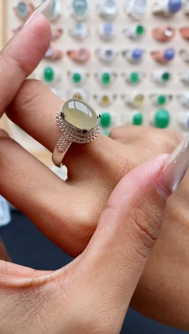 翡翠戒指未镶嵌缅甸天然A货翡翠222  6-10