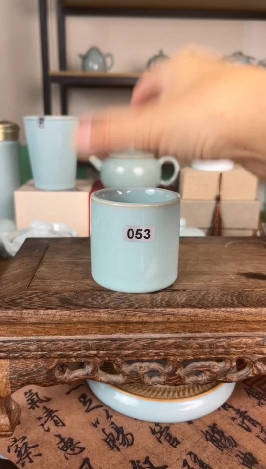 杯053号天青釉扳指杯一级