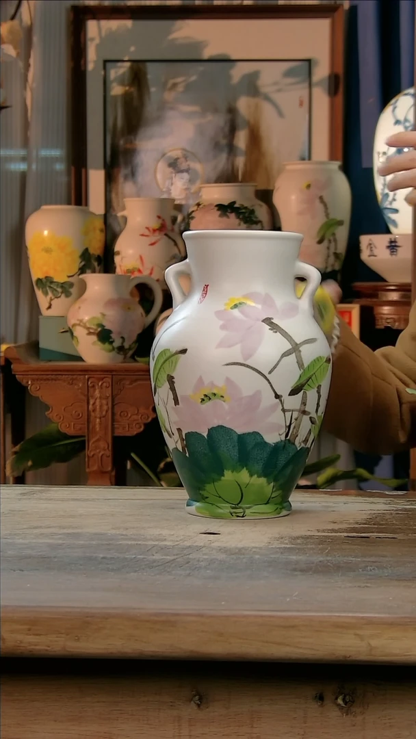 【闪购商品】瓷片景德镇纯手工釉下彩精品花瓶