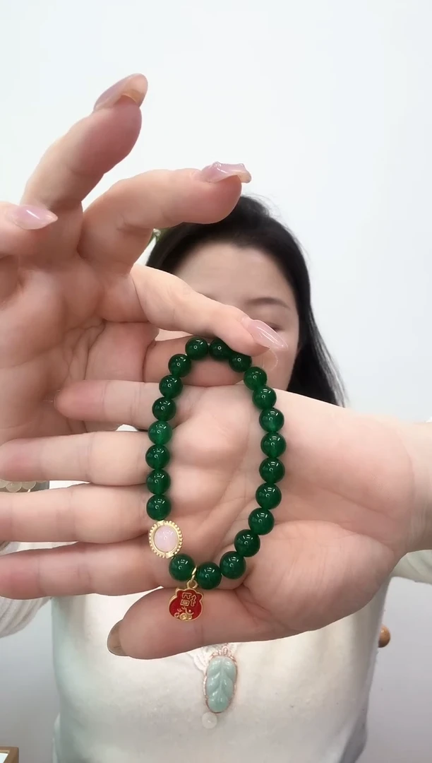 【闪购商品】玛瑙/玉髓手串合金绿玛瑙手串