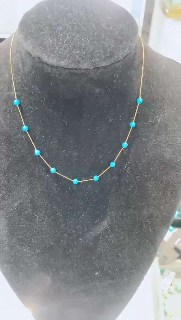 绿松石未镶嵌项链发货一件