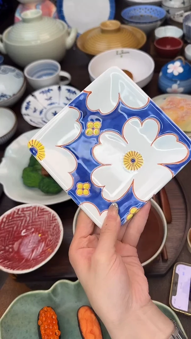 瓷（新品上新）手绘四方盘