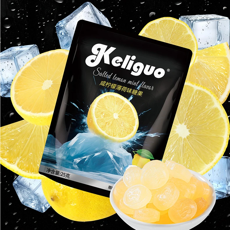 棵力果维c海盐咸柠檬清凉薄荷糖25g小包装咸柠七糖果清新口气零食