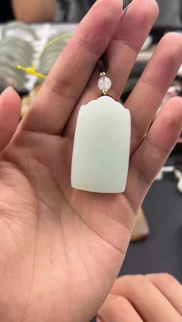 未镶嵌手串和田玉且末天泰白玉无事牌微色差