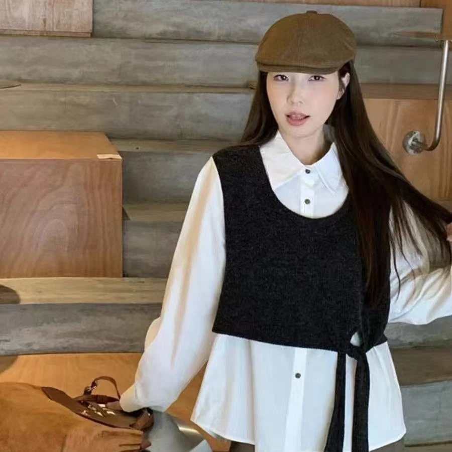 休闲百搭马甲两件套018