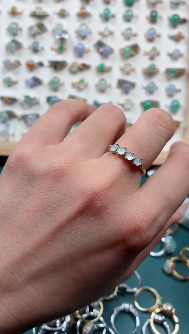 银S925镶嵌戒指翡翠.