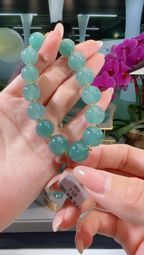 【闪购商品】翡翠手链银S925镶嵌手串