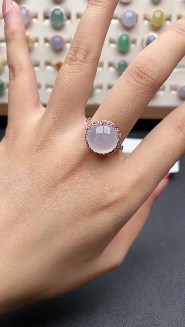 【闪购商品】翡翠戒指银S925镶嵌一物一证一礼盒