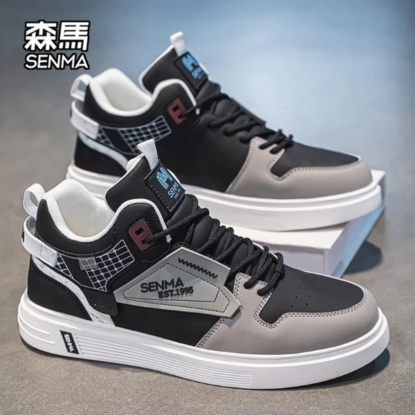 【双12返场】森马男鞋冬季轻便软底学生高帮运动鞋潮流百搭休闲板鞋