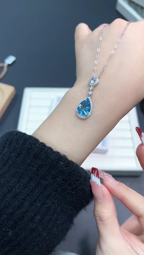 【闪购商品】托帕石吊坠(不含链)银S925镶嵌90r多样性发其一/1个