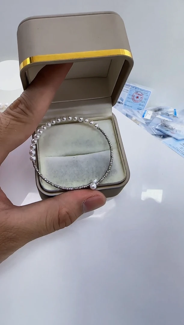 未镶嵌淡水珍珠DA珍珠手镯 y174