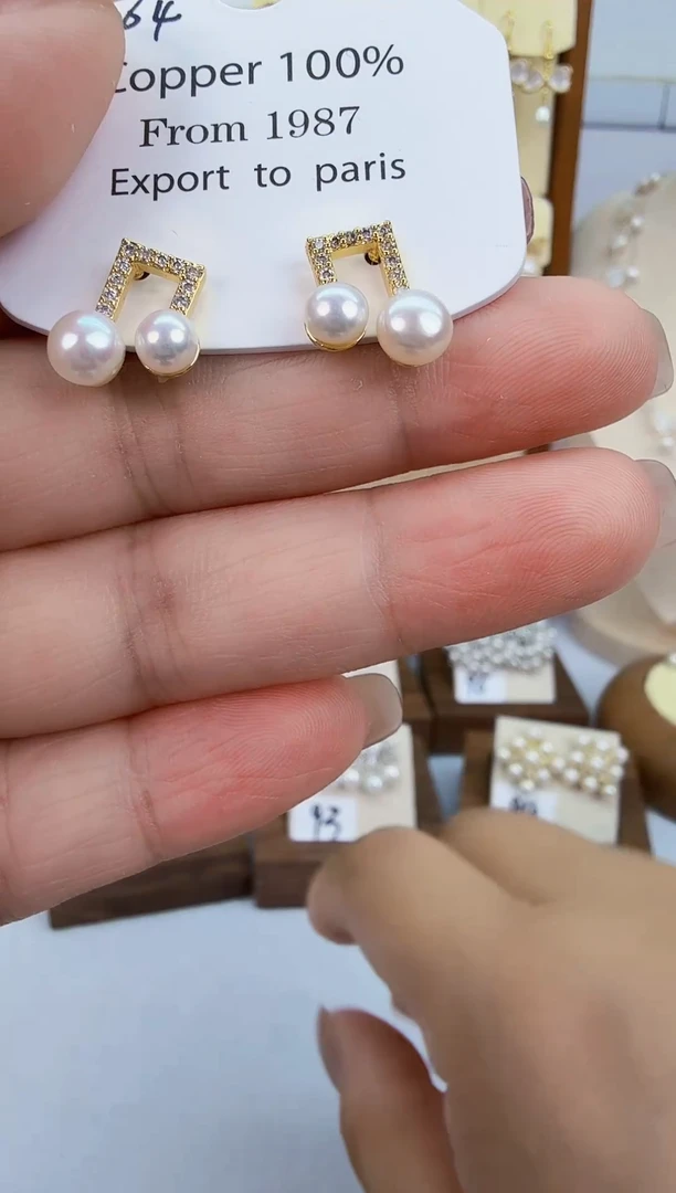 未镶嵌耳饰淡水珍珠金