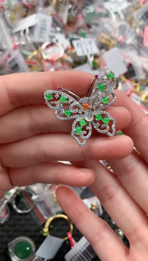 银S925镶嵌戒指翡翠222----5