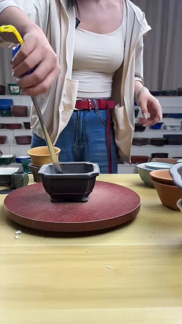 紫砂花盆浅草紫砂花盆微瑕