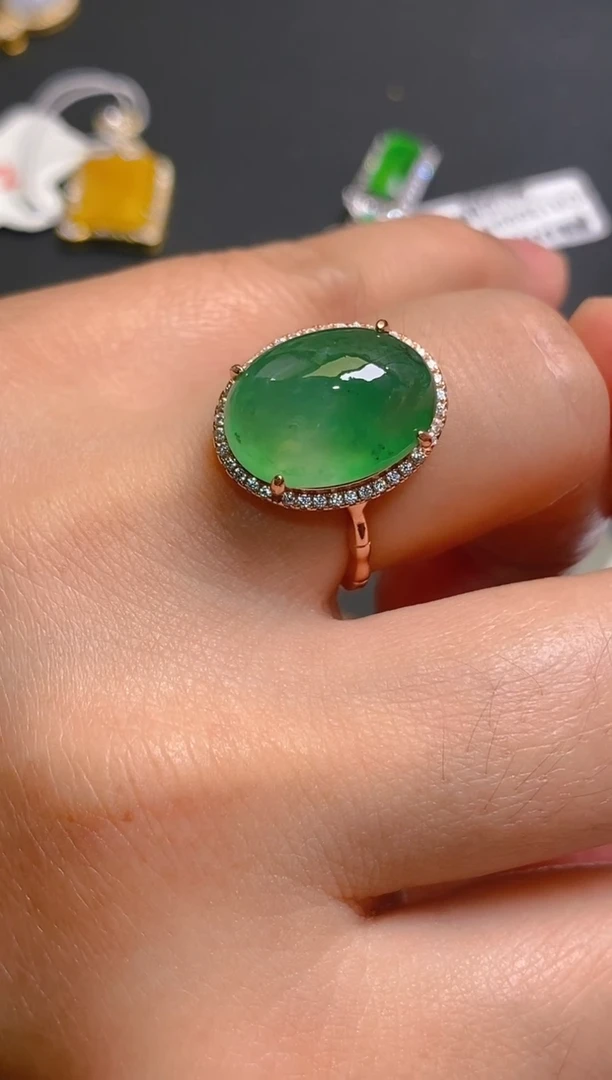 【闪购商品】翡翠耳饰银S925镶嵌天然A货翡翠1