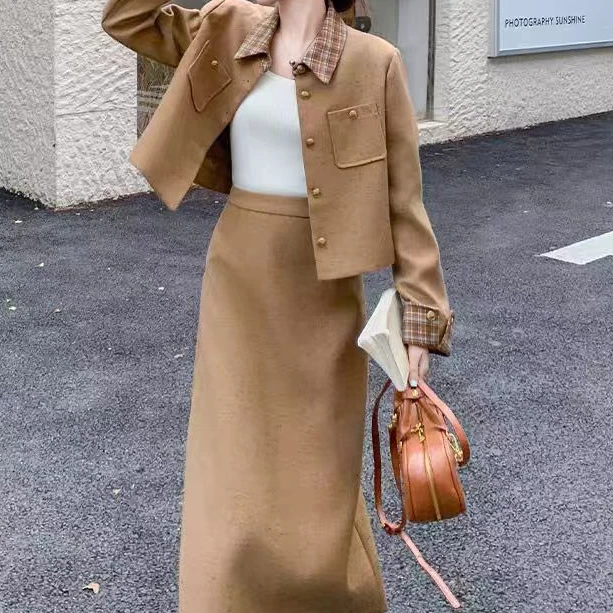 休闲轻熟风时尚复古高档风上衣法式时尚套装-LHH1426