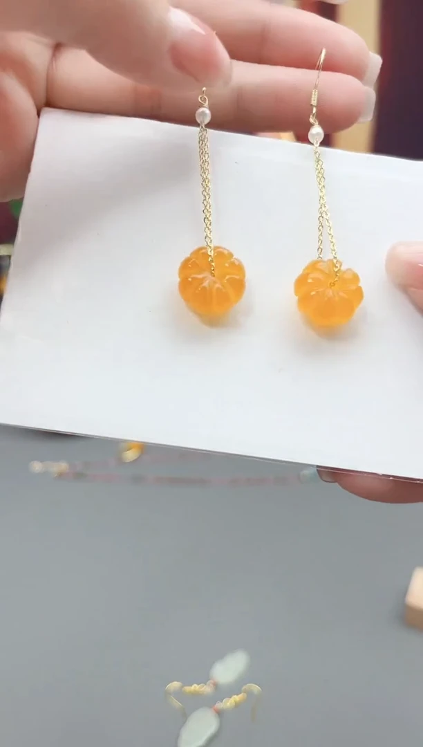 银S925镶嵌耳钉玛瑙/玉髓720