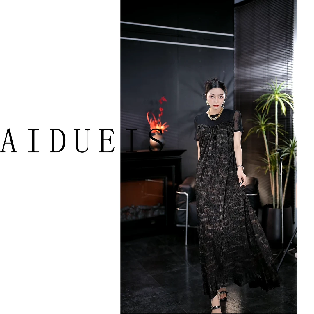 AIdueis【野草诗行】新款宽松版连衣裙长款轻奢设计款大气#D0007