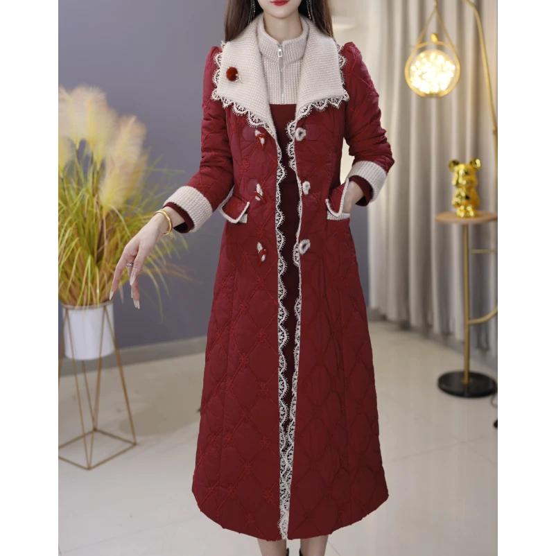 【定制套装】C1826大衣配连衣裙优雅气质时尚减龄休闲显瘦收腰冬