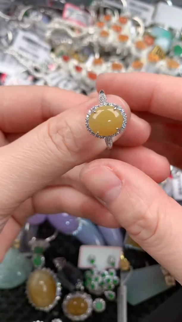 银S925镶嵌戒指翡翠11-11---2