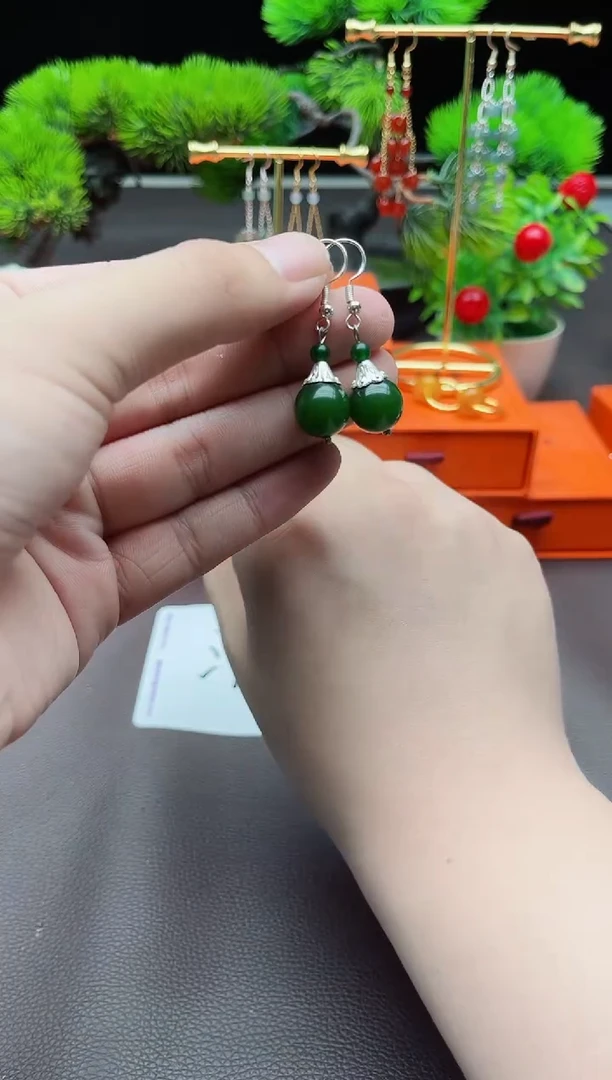 玛瑙/玉髓耳饰银S925镶嵌733