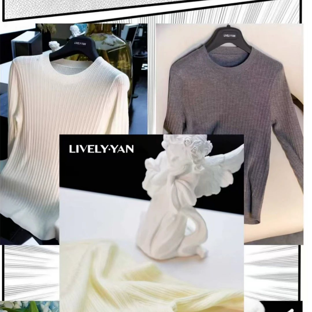 俪妍【LIVELY·YAN】25秋季款羊毛衫73720针织时尚羊绒