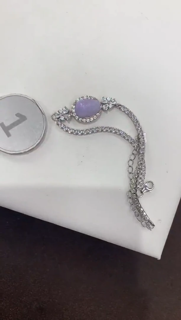 颈饰银S925镶嵌翡翠天然缅甸A货翡翠