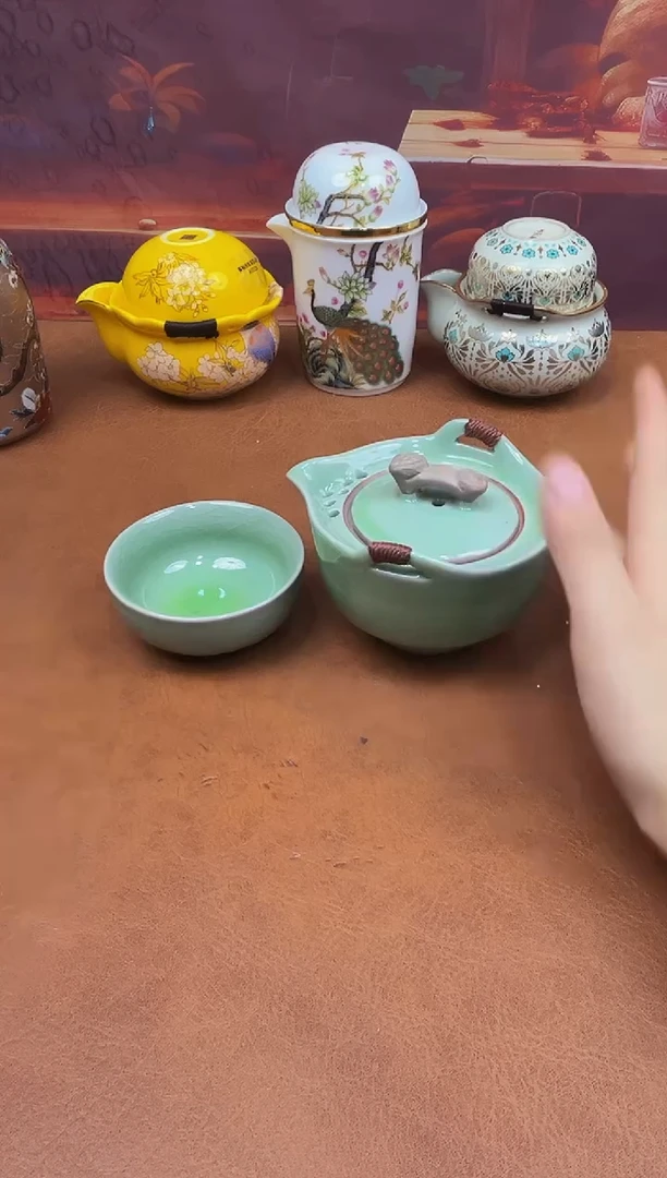 陶瓷茶具摆件旅行套组