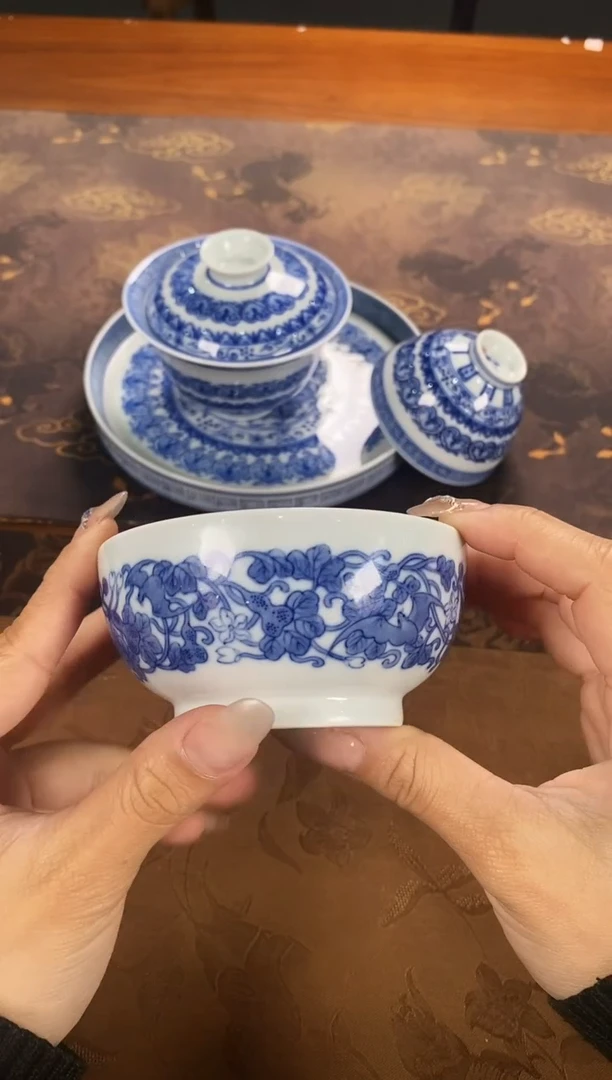 【闪购商品】《繁色》柴窑柴烧青花单杯