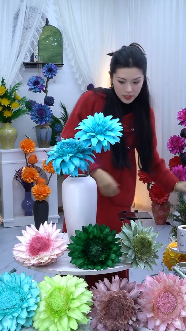 永生洋蓟蓝色2头【微瑕】8868