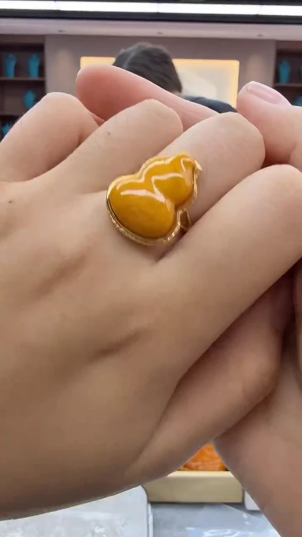 未镶嵌琥珀戒指182秒拍号假一罚三