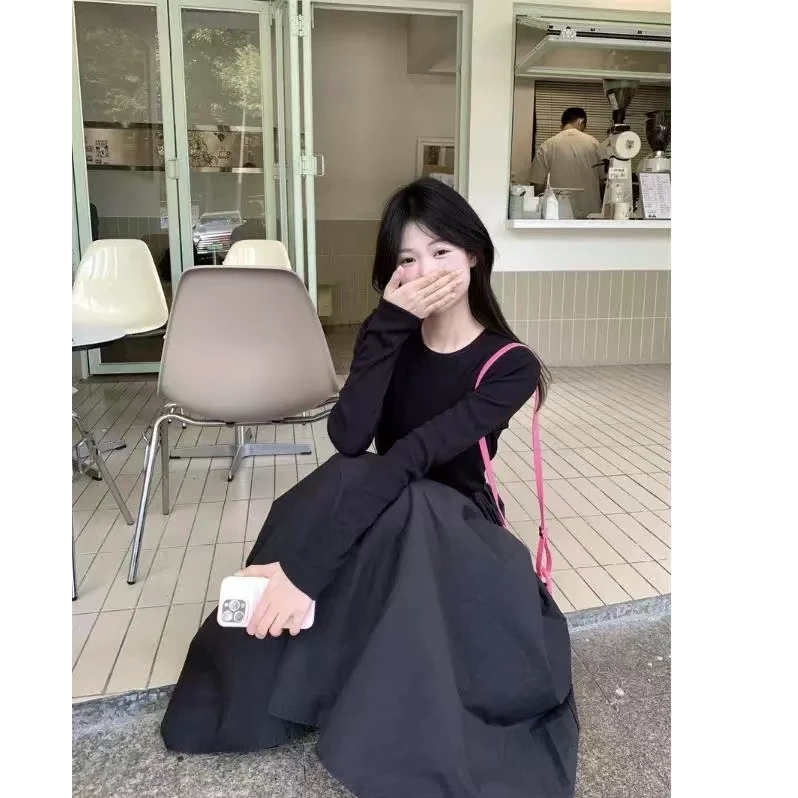 【钟意】H078黑色连衣裙QX0335