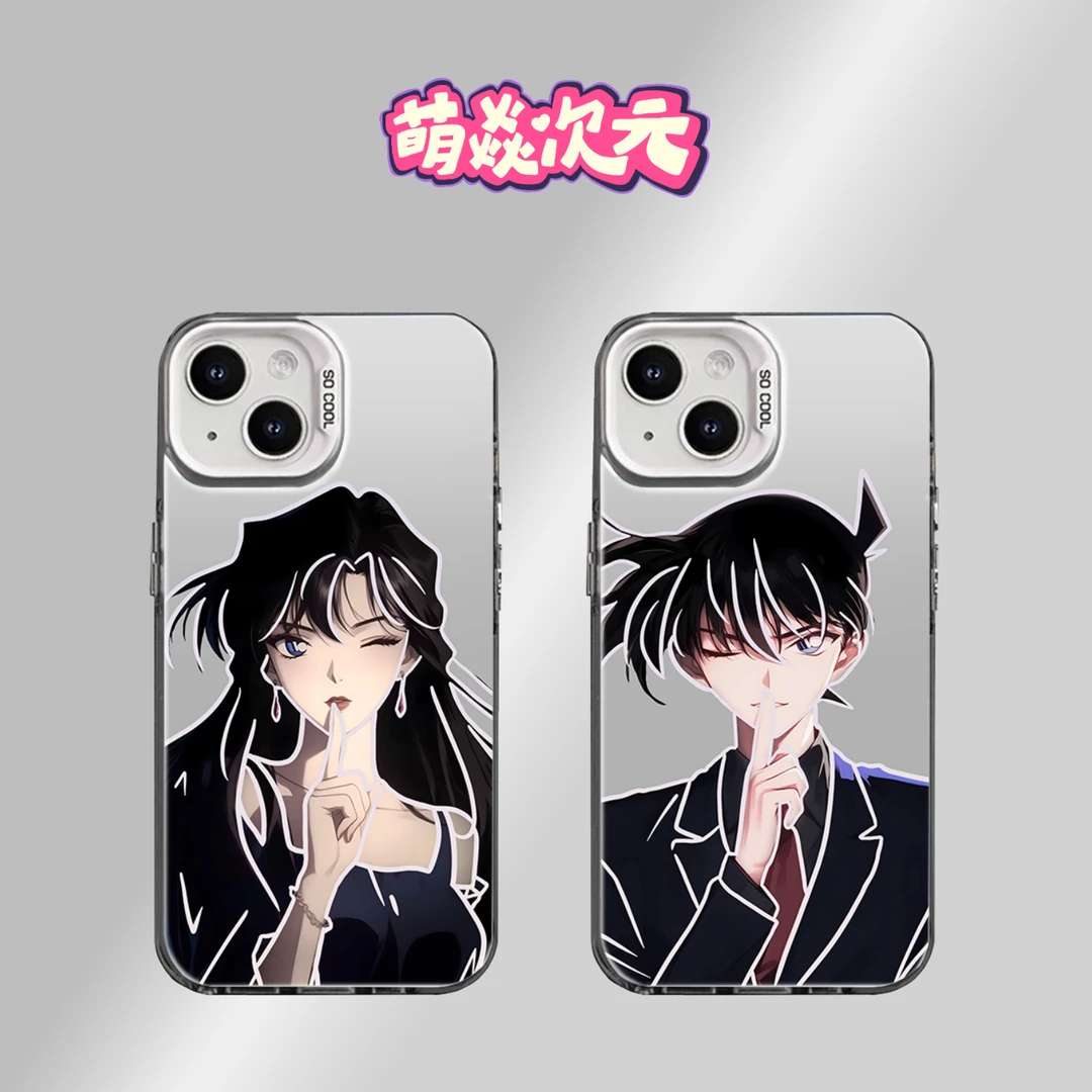 新一小兰情侣反光适用苹果华为VIVO小米OPPO柯南动漫二次元手机壳
