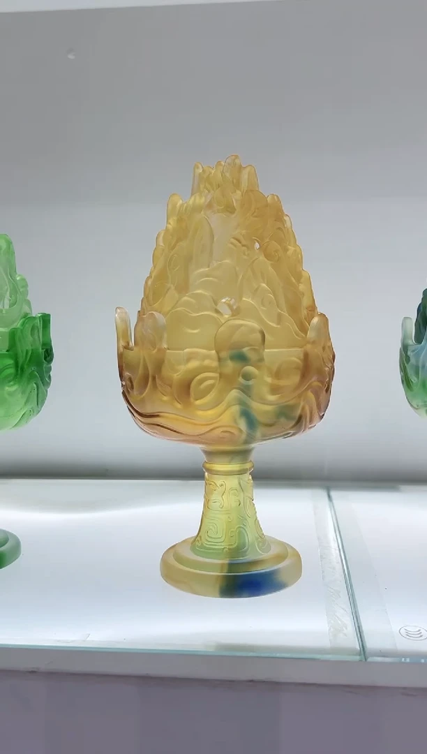 手工艺品琉璃古法琉璃博山炉
