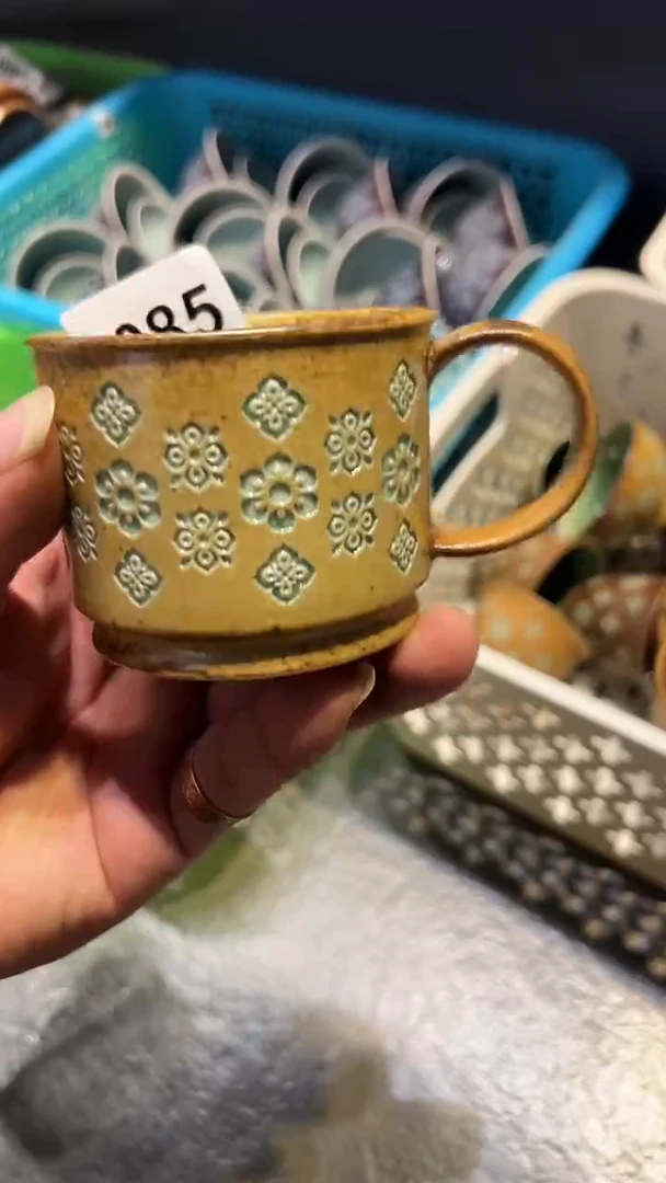 龙泉窑宝相花咖啡杯微瑕1085