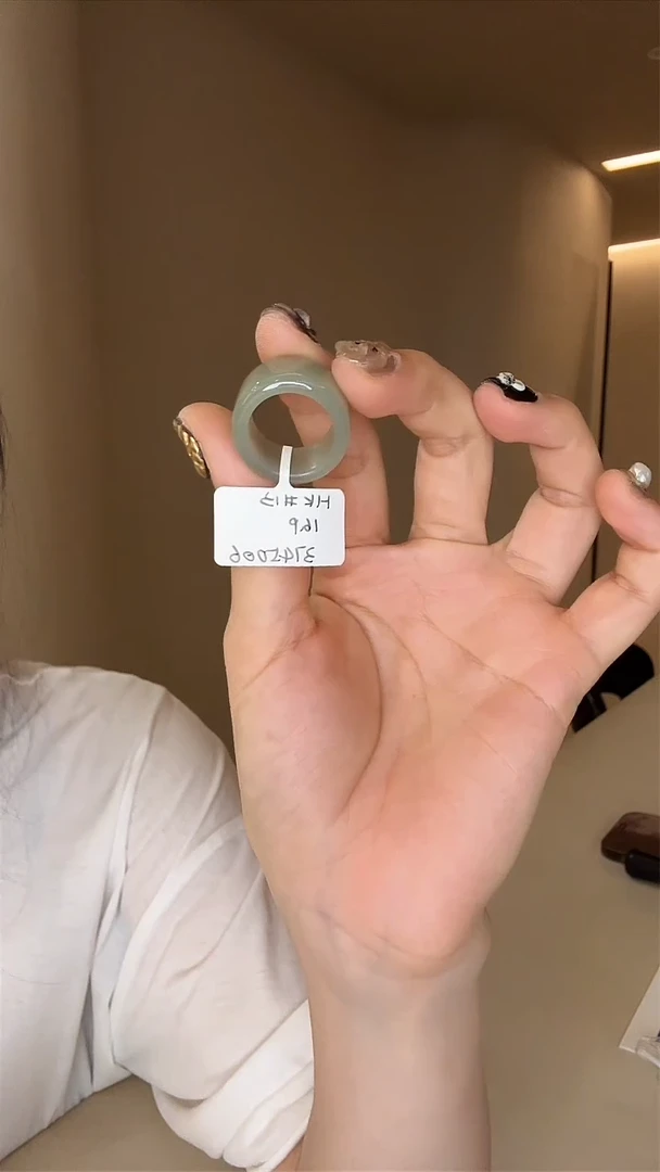 和田玉戒指未镶嵌13码且末蓝（直切）多样性发其一