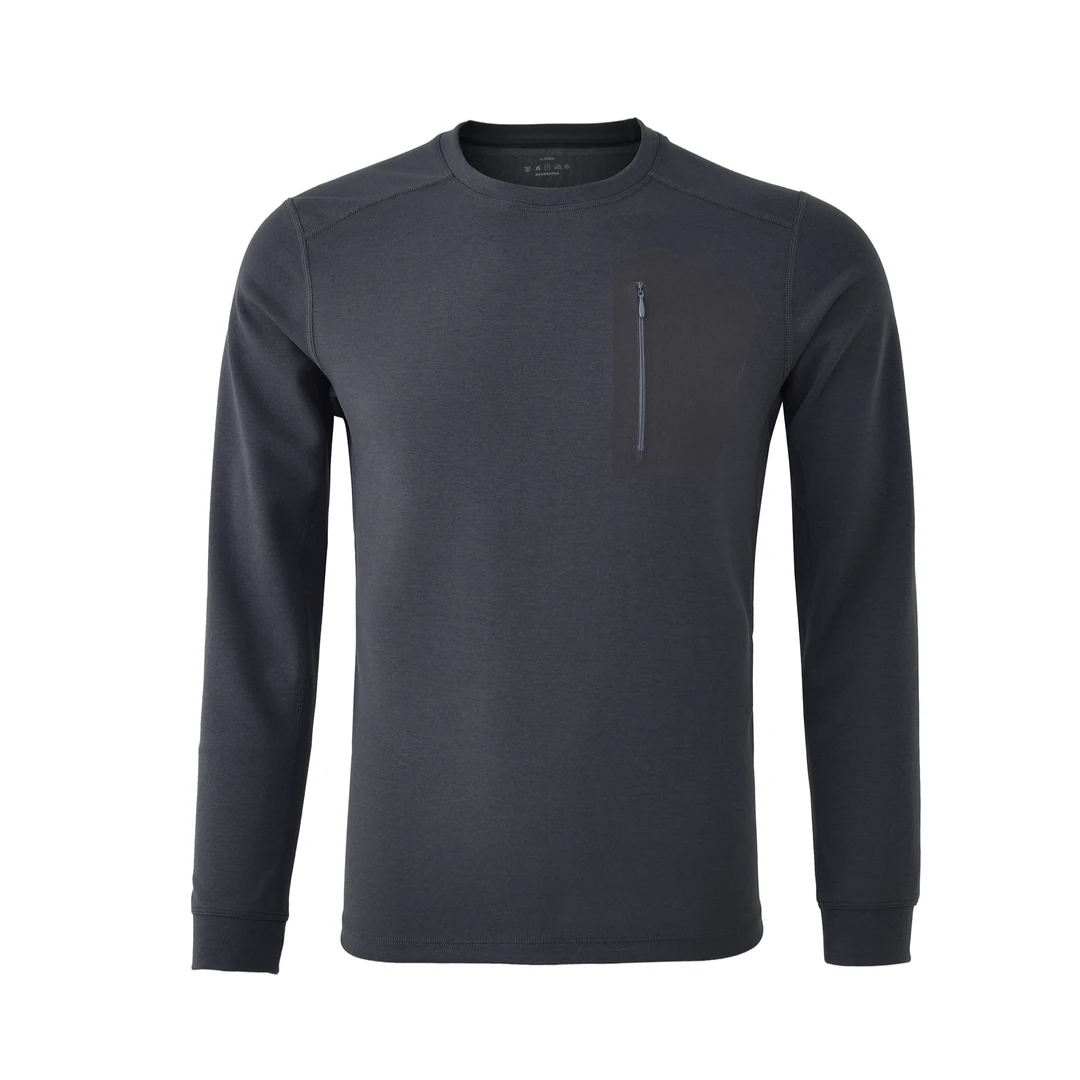 飞禽系列！春款户外圆领长袖压胶轻量化吸湿排汗弹力套头衫