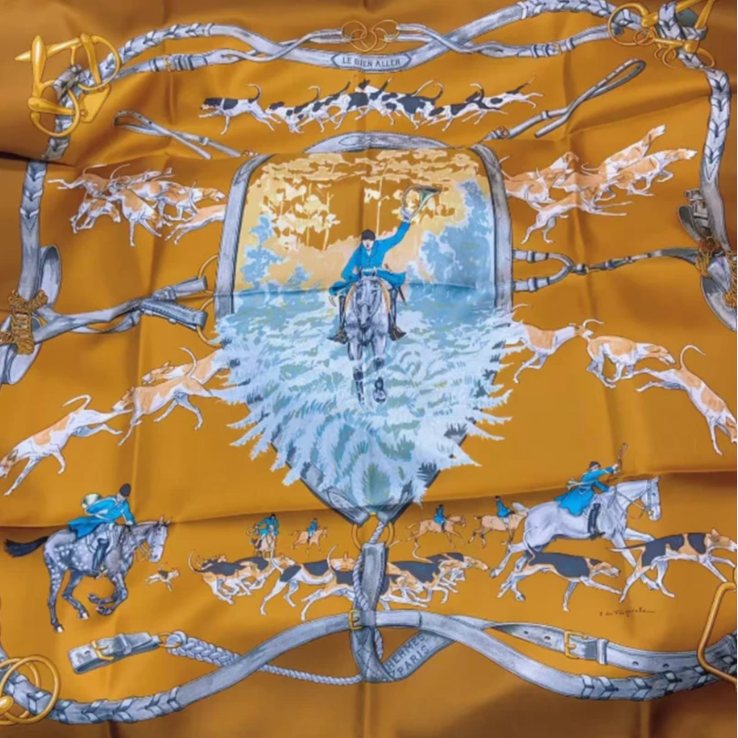 全新未使用 Hermes/爱马仕 积分-188/汤/P205437942/印花丝巾