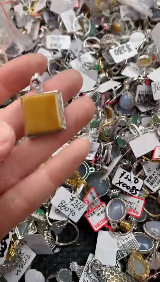 银S925镶嵌戒指翡翠222   3