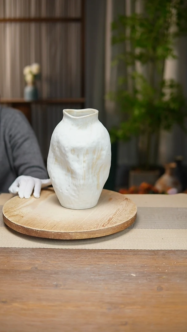 【闪购商品】陶瓷花器陶瓷花瓶手捏瓶002瑕疵