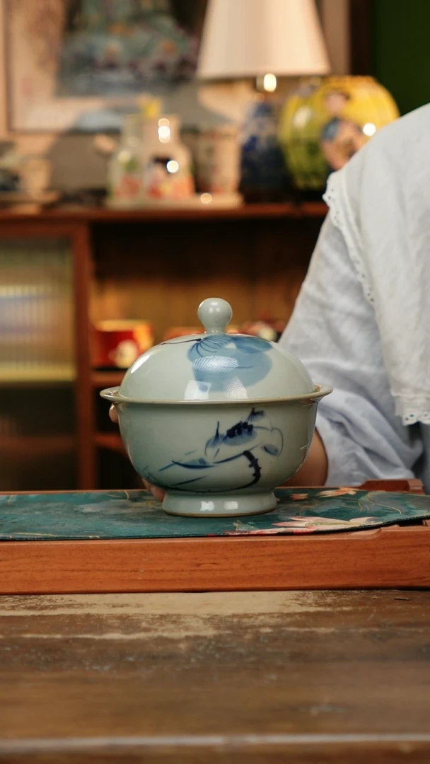 瓷片景德镇纯手工釉下彩精品茶具水杯
