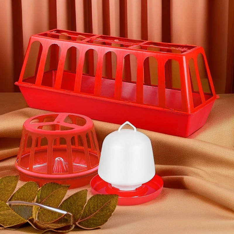 农村喂鸡食槽加厚鸡饲料桶养殖设备鸡鸭鹅喂食器防撒料槽家用网红