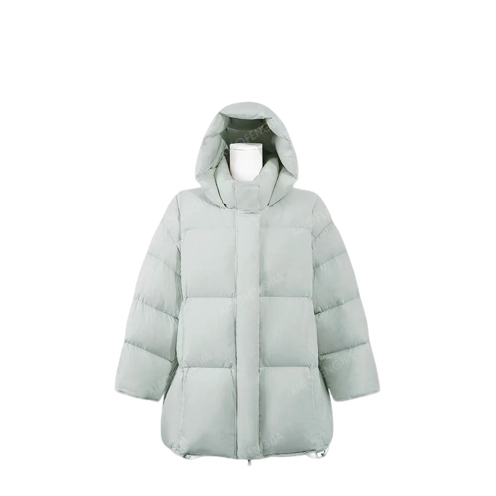 2024冬季新款显瘦百搭中长款连帽羽绒服女815