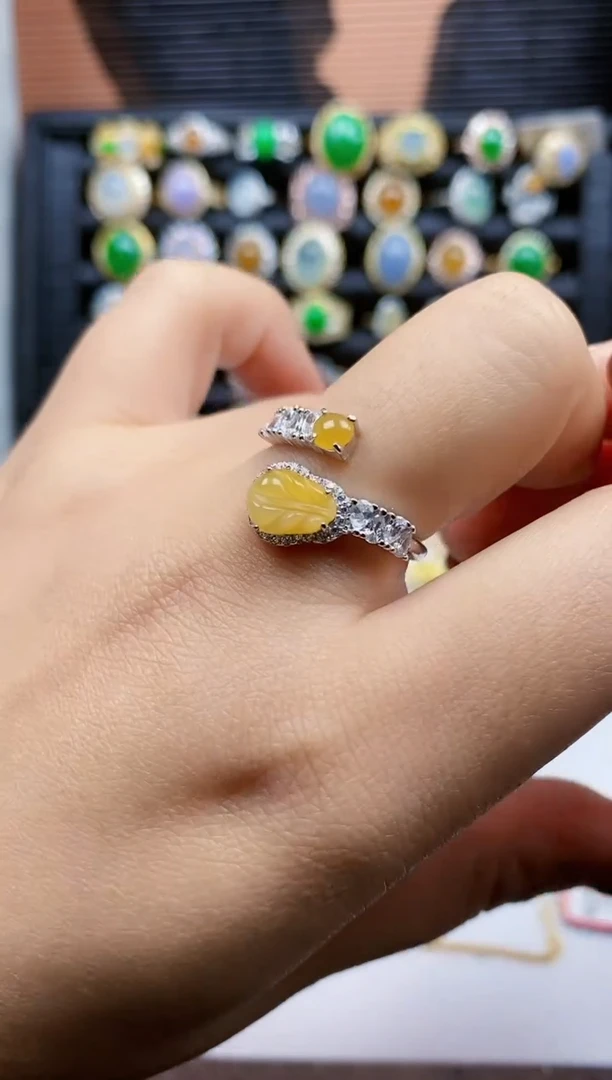 银S925镶嵌戒指翡翠178