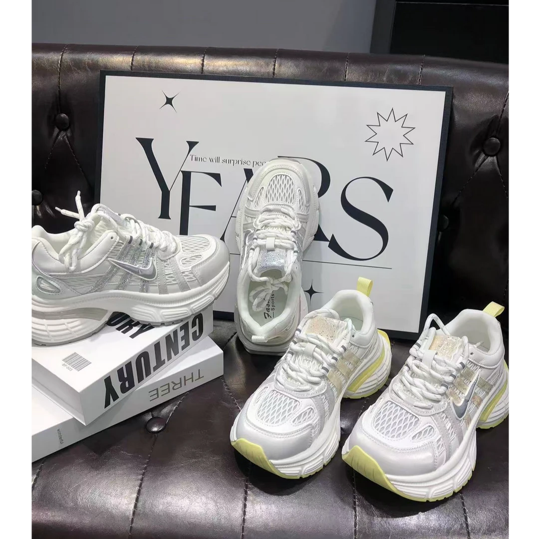 薄款2025新款透气网面百搭老爹鞋