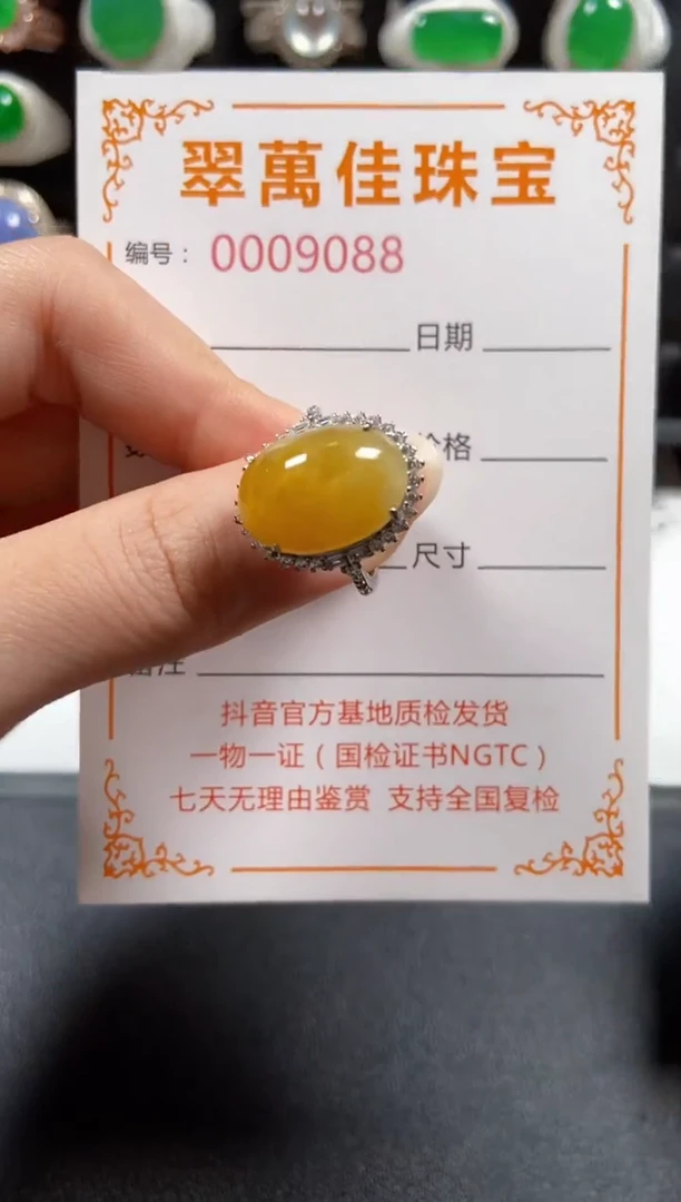 银S925镶嵌戒指翡翠9088