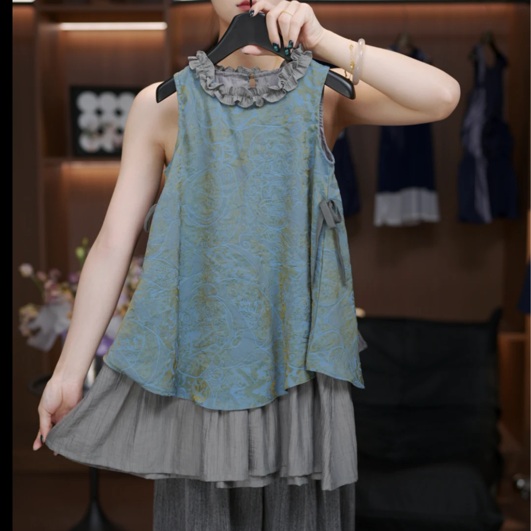 bufan【青现货】高品质女童连衣裙夏季凉感小众设计感显瘦小女孩