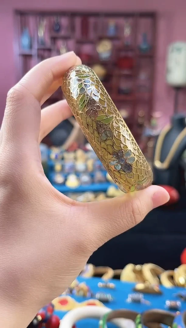 ?****?非遗技艺 景泰蓝脱胎手镯金色