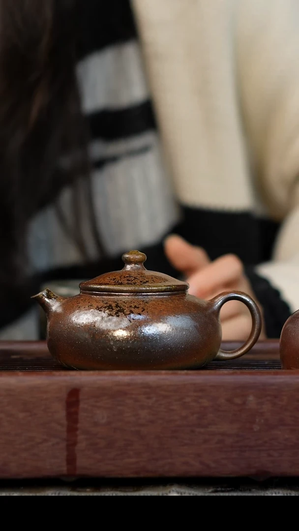 茶壶紫砂柴烧紫砂天青寒江180cc
