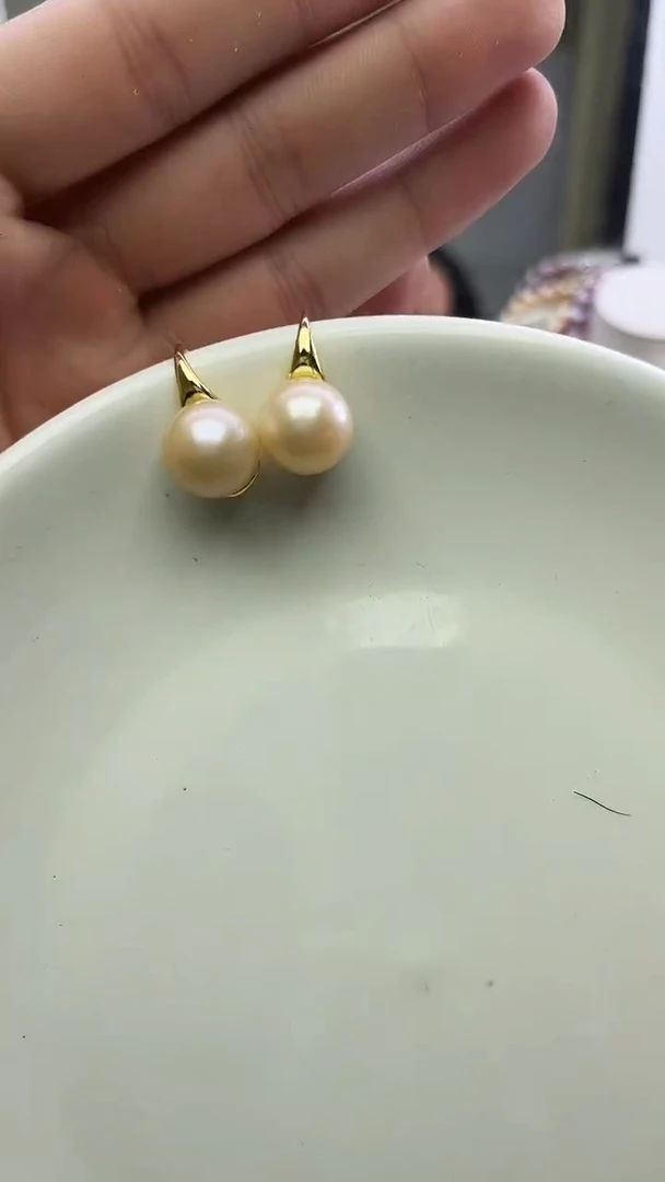 未镶嵌耳饰淡水珍珠中国红耳饰